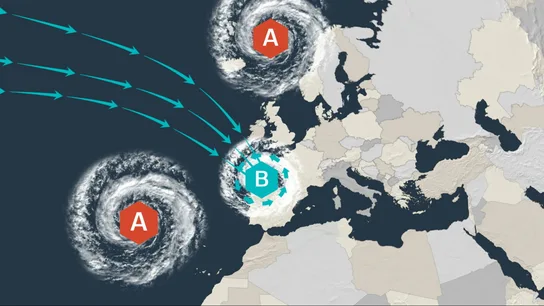 España, ante un tren infinito de lluvia y viento: Leonardo podría convertirse en la quinta borrasca consecutiva España, ante un tren infinito de lluvia y viento: Leonardo podría convertirse en la quinta borrasca consecutiva