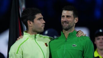 Carlos Alcaraz y Novak Djokovic
