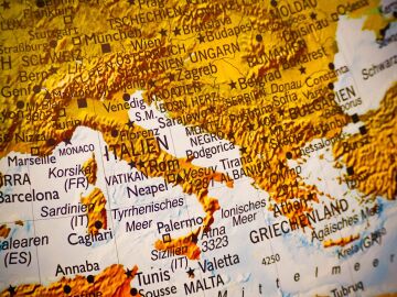 Mapa del sur de Europa