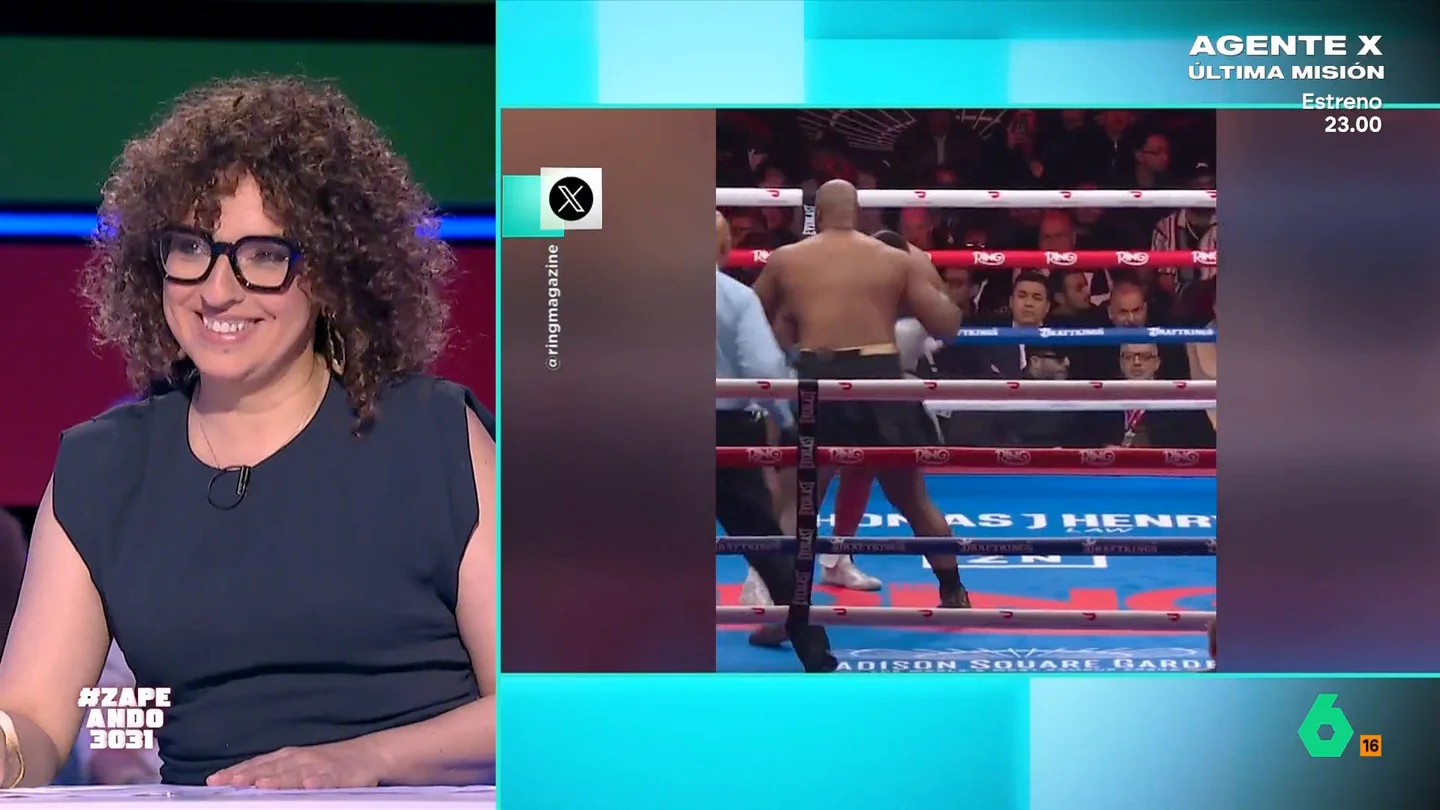 VÍDEO | Virginia Riezu al ver cómo un boxeador pierde el pelo en medio del ring: "Esto se conoce como 'darte pa' el pelo'" VÍDEO | Virginia Riezu al ver cómo un boxeador pierde el pelo en medio del ring: "Esto se conoce como 'darte pa' el pelo'"