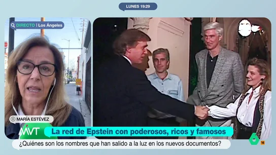 María Estévez señala que Trump "está amenazando con demandar a cualquiera que hable sobre él relacionándole con Epstein" La periodista expone que en la prensa estadounidense se habla sobre la red de poder entre Europa y EEUU que se deja ver en los nuevos documentos desclasificados de los papeles de Epstein.