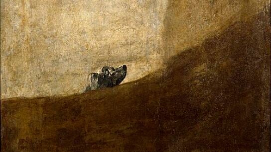 Perro semihundido, de Francisco de Goya