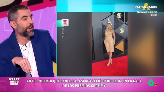 V&Iacute;DEO | Dani Mateo, al ver el vestido que us&oacute; Heidi Klum en los Premios Grammy: "Es muy Pedroche"