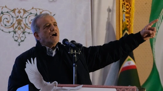 El presidente iraní, Masoud Pezeshkian, durante un acto El presidente iraní, Masoud Pezeshkian, durante un acto