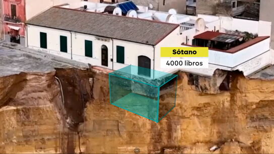 Operaci&oacute;n salvar m&aacute;s de 4.000 libros del abismo: Niscemi (Sicilia) trata de rescatar estas obras tras el desprendimiento