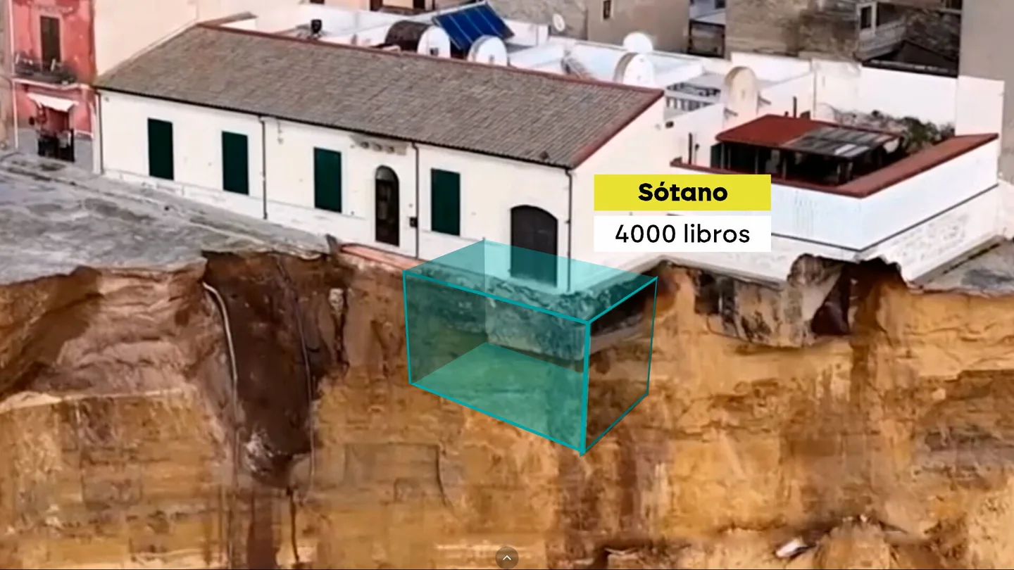 Operación salvar más de 4.000 libros del abismo: Niscemi (Sicilia) trata de rescatar estas obras tras el desprendimiento Operación salvar más de 4.000 libros del abismo: Niscemi (Sicilia) trata de rescatar estas obras tras el desprendimiento