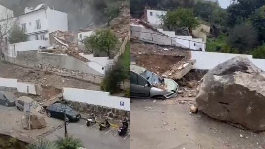 El desprendimiento de una enorme roca sobre una vivienda en Ubrique (C&aacute;diz) deja al menos un herido