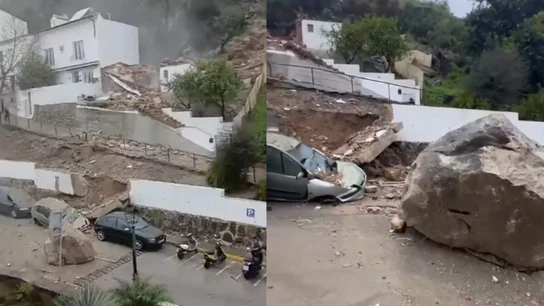 El desprendimiento de una enorme roca sobre una vivienda en Ubrique (Cádiz) deja al menos un herido El desprendimiento de una enorme roca sobre una vivienda en Ubrique (Cádiz) deja al menos un herido