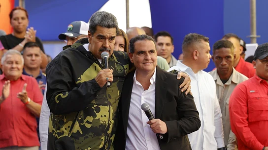 Imagen de archivo de Alex Saab con Nicolás Maduro. Imagen de archivo de Alex Saab con Nicolás Maduro.