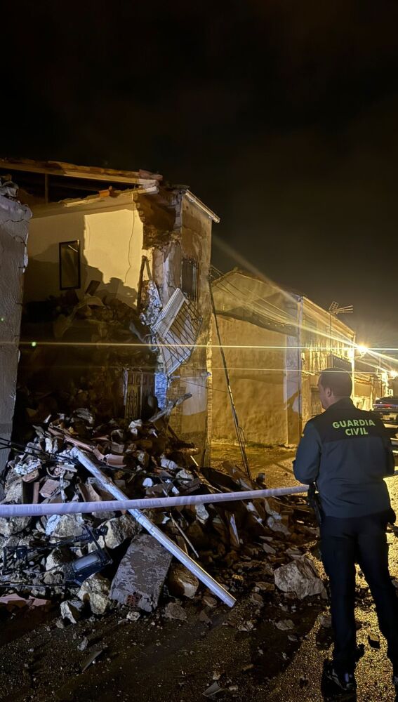 Imagen de la vivienda derrumbada en Sorihuela de Guadalimar, Jaén.