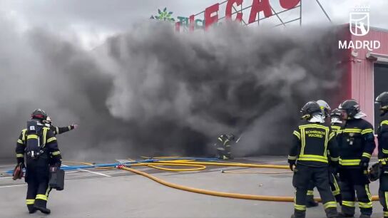 Incendio en un bazar de Madrid