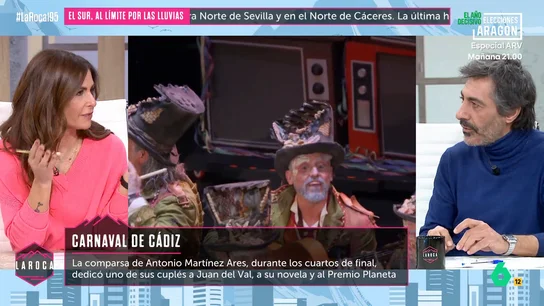 Juan del Val reacciona al cuplé que le han dedicado en el Carnaval de Cádiz: "A lo mejor me han visto más que me han leído" Juan del Val reacciona al cuplé que le han dedicado en el Carnaval de Cádiz: "A lo mejor me han visto más que me han leído"