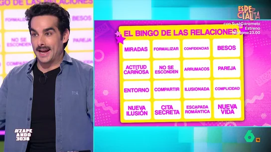 Juan Sanguino demuestra con su 'bingo de las relaciones' que "hay lío" entre Tamara Gorro y Cayetano Rivera Hace unos días se publicaba que la modelo y el torero habrían comenzado, supuestamente, una relación. Pero ¿qué hay de cierto en estos rumores? El periodista lo aclara gracias a su divertido juego.