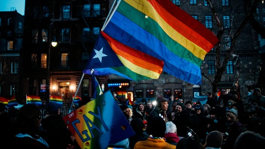 Gente protesta en Nueva York Gente protesta en Nueva York