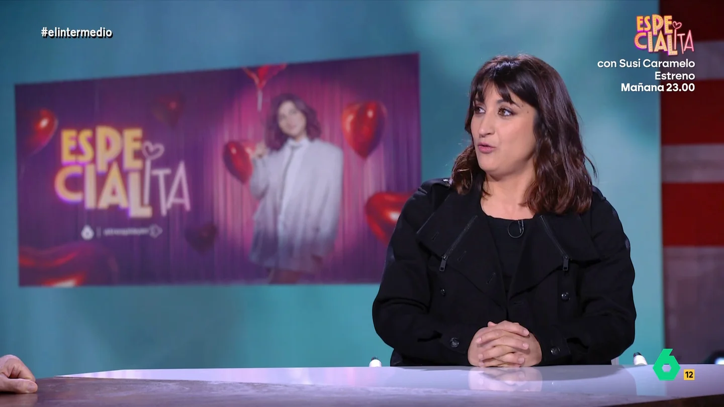Susi Caramelo confiesa a Wyoming que es "bastante celosa": "Que le dé un like a una de Instagram ya me parece una infidelidad" Susi Caramelo visita El Intermedio para hablar de su nuevo programa, 'Especialita', y aprovechando que es una experta en San Valentín, analiza algunos de los dilemas románticos más surrealistas de los últimos días.