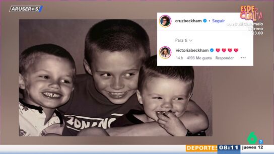 La reacci&oacute;n de Victoria Beckham cuando Cruz publica una foto con Brooklyn 
