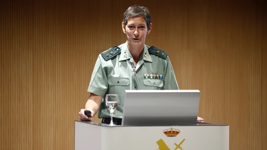 La recién nombrada coronel de la Guardia Civil, María Dolores Gimeno, durante su intervención en la presentación del Plan de Igualdad de la Guardia Civil La recién nombrada coronel de la Guardia Civil, María Dolores Gimeno, durante su intervención en la presentación del Plan de Igualdad de la Guardia Civil