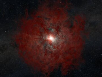 Ilustraci&oacute;n de una estrella que colapsa formando un agujero negro