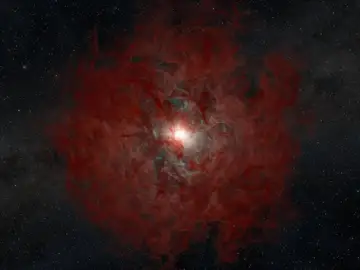 Ilustración de una estrella que colapsa formando un agujero negro Ilustración de una estrella que colapsa formando un agujero negro