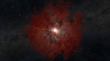 Ilustraci&oacute;n de una estrella que colapsa formando un agujero negro