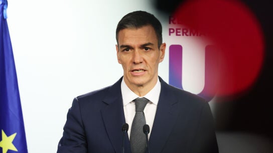 El presidente del Gobierno, Pedro S&aacute;nchez, durante una comparecencia