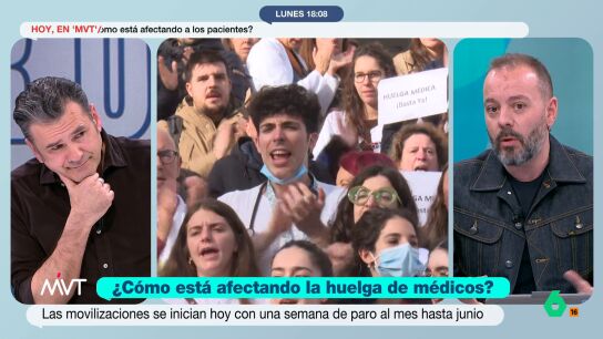 "No puede ser que t&uacute; pienses que trabajas demasiadas horas y que exijas que se te permita, despu&eacute;s de una guardia, irte al sector privado a trabajar", opina Antonio Maestre sobre una de las reivindicaciones de la huelga de m&eacute;dicos.