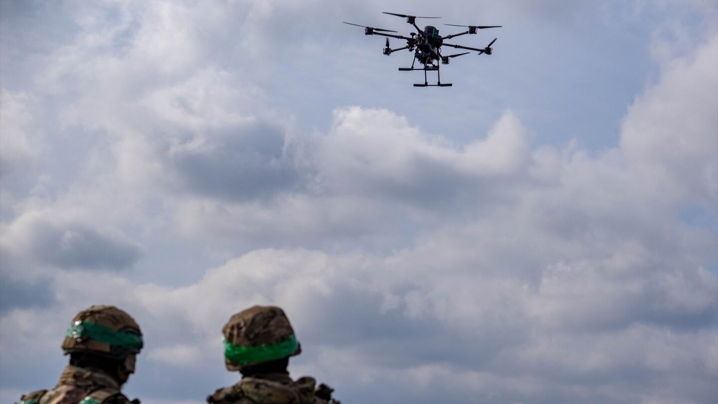Imagen de archivo de un dron ucraniano.