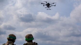 Imagen de archivo de un dron ucraniano.