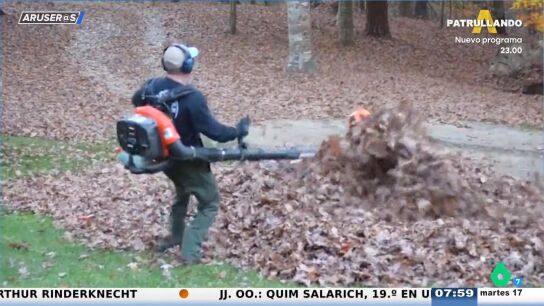 El divertido v&iacute;deo viral de los ni&ntilde;os que asustan a su padre escondidos bajo un mont&oacute;n de hojas