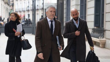 El ministro del Interior, Fernando Grande-Marlaska, a su llegada al Congreso de los Diputados