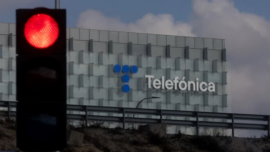 Una imagen de la fachada de la sede de Telefónica, en Madrid, en noviembre de 2024 Una imagen de la fachada de la sede de Telefónica, en Madrid, en noviembre de 2024