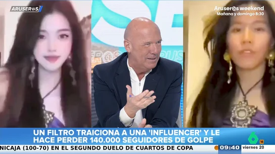 Alfonso Arús, al viral de la influencer que perdió 140.000 seguidores tras fallarle su filtro: "¡Qué mala suerte!" Alfonso Arús, al viral de la influencer que perdió 140.000 seguidores tras fallarle su filtro: "¡Qué mala suerte!"
