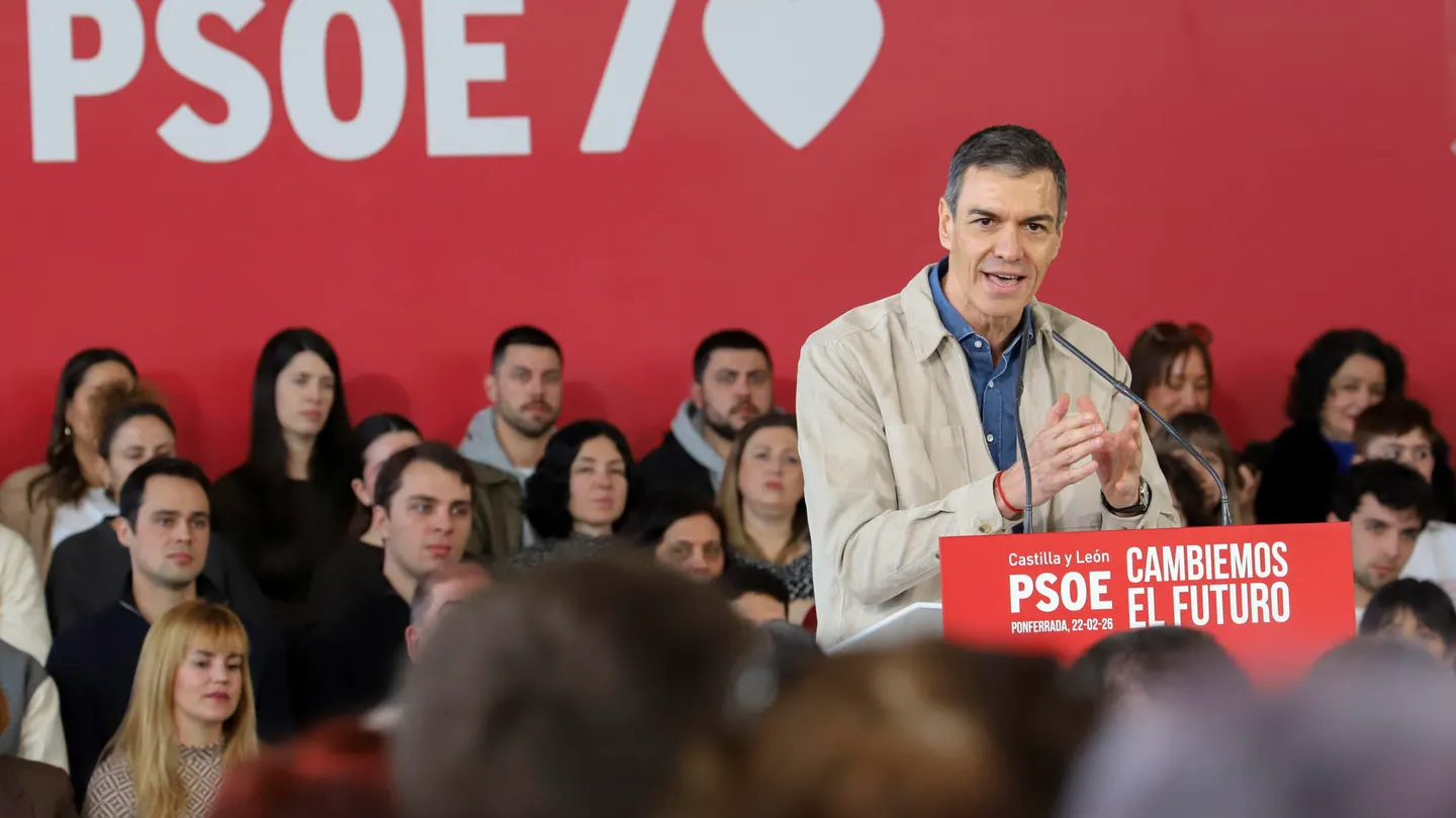 Pedro Sánchez, durante la campaña electoral en Castilla y León Pedro Sánchez, durante la campaña electoral en Castilla y León