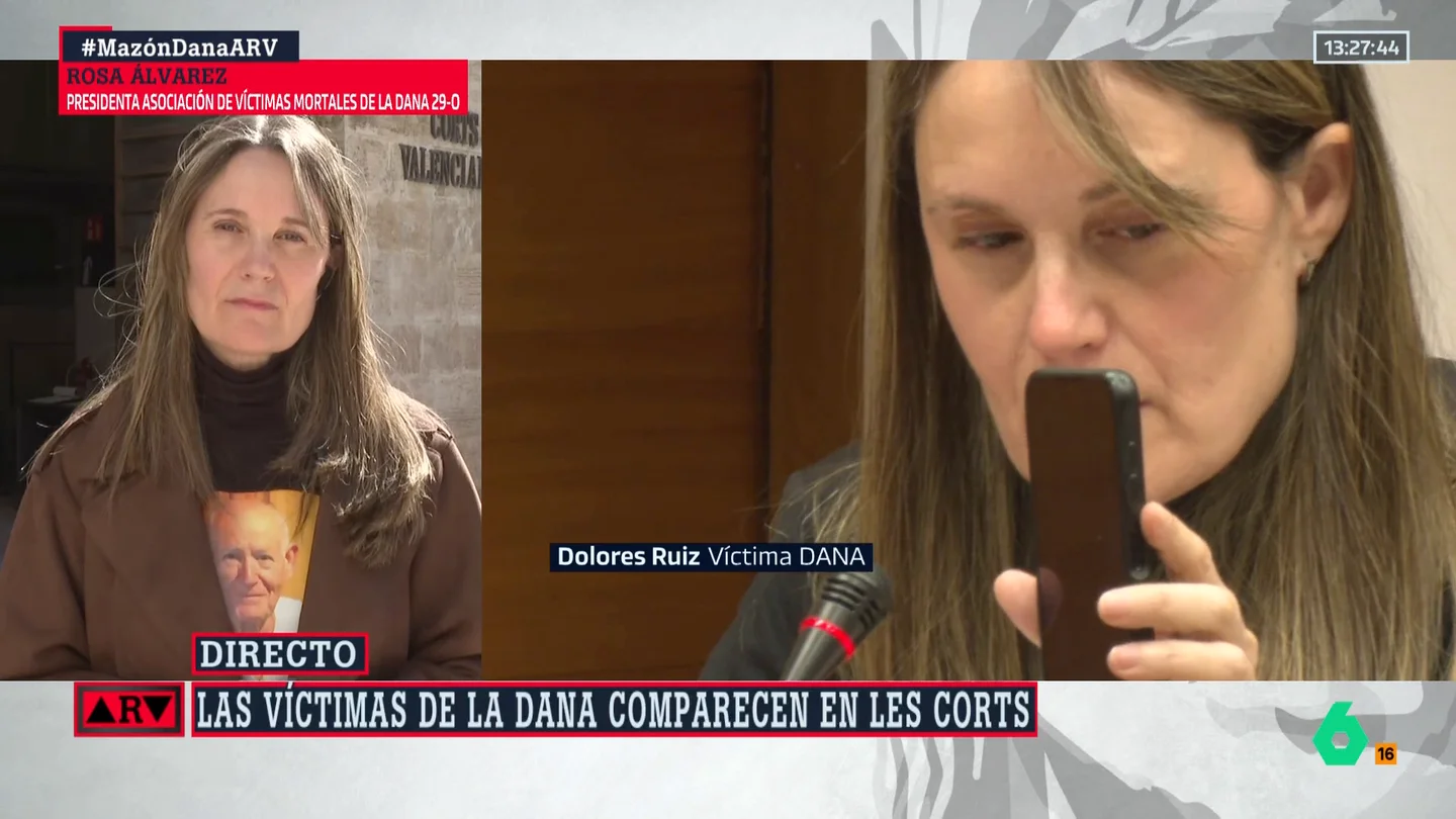 El emotivo momento en el que Rosa Álvarez reproduce un audio de Dolores en Les Corts: "Si hubiesen puesto las alarmas, estarían vivos" El emotivo momento en el que Rosa Álvarez reproduce un audio de Dolores en Les Corts: "Si hubiesen puesto las alarmas, estarían vivos"