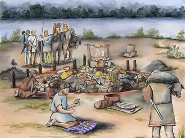 Reconstrucción de la fosa común de Gomolava Reconstrucción de la fosa común de Gomolava