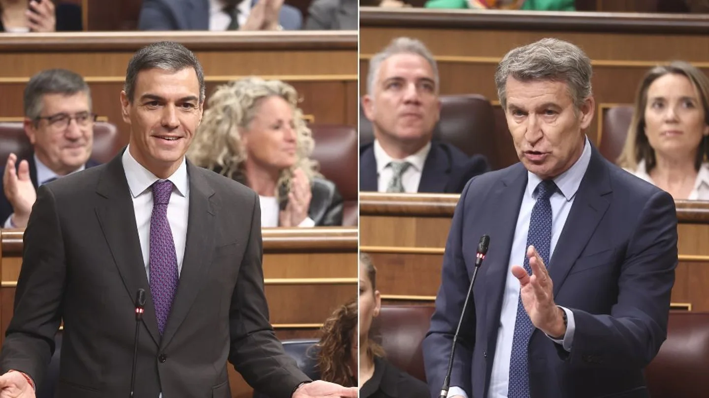 PEdro Sánchez y Alberto Núñez Feijóo en el Congeso de los Diputados. PEdro Sánchez y Alberto Núñez Feijóo en el Congeso de los Diputados.
