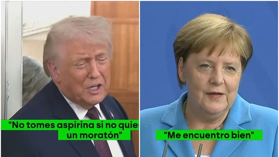 A la izquierda, Donald Trump; a la derecha, Angela Merkel A la izquierda, Donald Trump; a la derecha, Angela Merkel