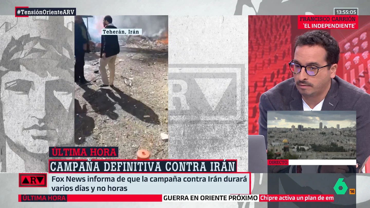 Francisco Carrión, sobre la ofensiva militar de EEUU e Israel contra Irán: "Cuando a un tigre se le acorrala hay que asumir consecuencias" Francisco Carrión, sobre la ofensiva militar de EEUU e Israel contra Irán: "Cuando a un tigre se le acorrala hay que asumir consecuencias"