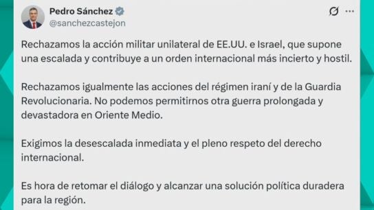 Pedro S&aacute;nchez, sobre la situaci&oacute;n en Oriente Medio