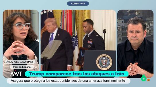 Narges Bazarjani, iran&iacute; residente en Espa&ntilde;a, aporta su visi&oacute;n de la situaci&oacute;n en Ir&aacute;n tras los ataques de EEUU e Israel. En este v&iacute;deo habla de un r&eacute;gimen "muy complejo" que en otras ocasiones ha respondido con "masacres en las calles de Teher&aacute;n".