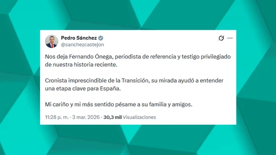 Pedro Sánchez se despide de Fernando Ónega. Pedro Sánchez se despide de Fernando Ónega.