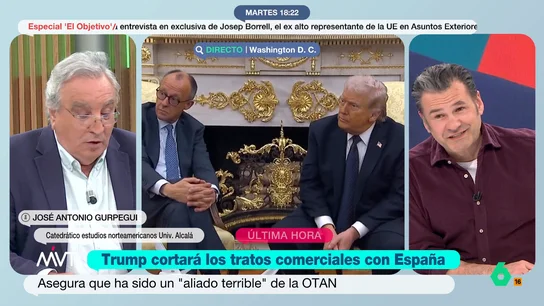Iñaki López, sobre Trump: "Le estamos dando a un pistolero que se está saltando la legalidad internacional la validez moral de hacerlo" Iñaki López reflexiona sobre las declaraciones de Trump en las que califica a España de "aliado terrible" y se muestra contrario a "comulgar con ruedas de molino por las amenazas" del presidente de Estados Unidos.