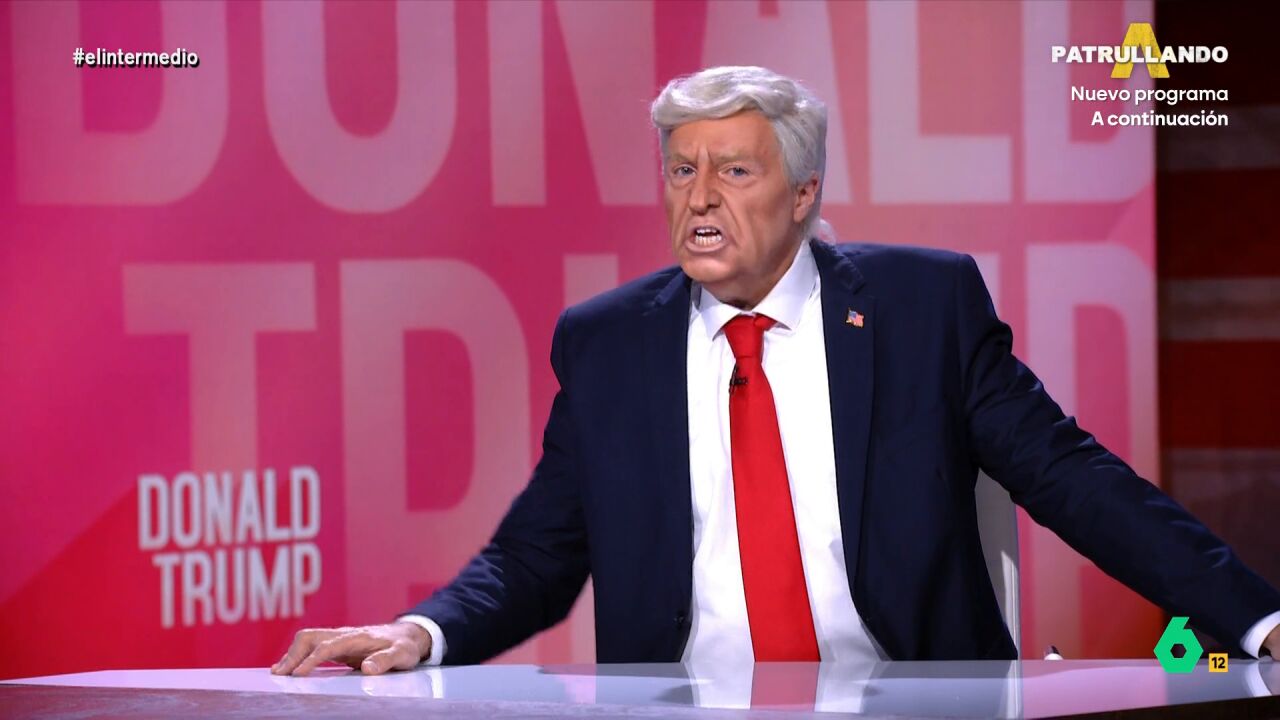 'Donald Trump' amenaza al presidente del Gobierno en El Intermedio: "A Sánchez yo cortar los eggs"