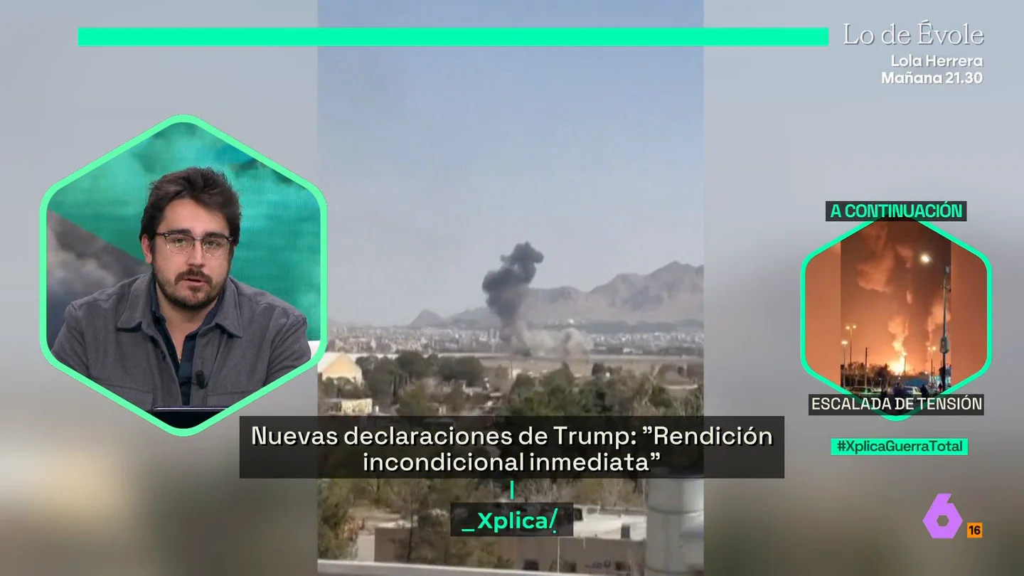 Eduardo Saldaña: "La supervivencia de Irán pasa por atrincherarse y desgastar lo suficiente a EEUU para que coste de Trump sea demasiado y repliegue" Eduardo Saldaña: "La supervivencia de Irán pasa por atrincherarse y desgastar lo suficiente a EEUU para que coste de Trump sea demasiado y repliegue"