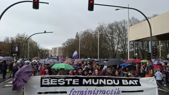Manifestación por el 8M en Pamplona. Manifestación por el 8M en Pamplona.