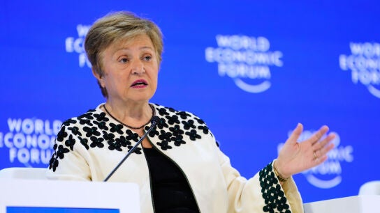 La directora gerente del Fondo Monetario Internacional, Kristalina Georgieva, durante el Foro de Davos