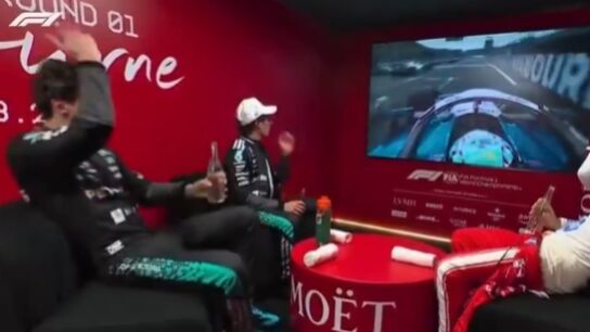 La reacci&oacute;n de George Russell a la salvada de Colapinto