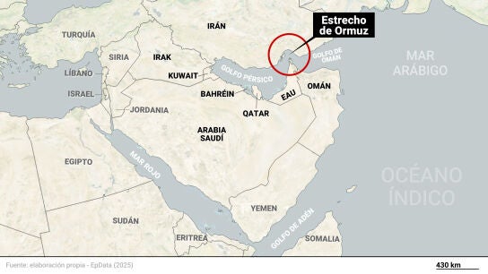 Mapa del estrecho de Ormuz