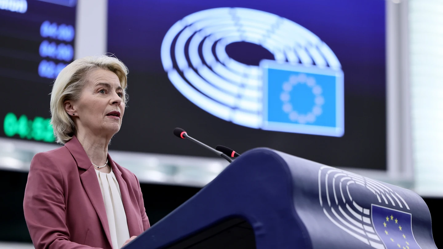 La presidenta de la Comisión Europea, Ursula Von der Leyen, durante su comparecencia ante el Parlamento Europeo en Estrasburgo La presidenta de la Comisión Europea, Ursula Von der Leyen, durante su comparecencia ante el Parlamento Europeo en Estrasburgo