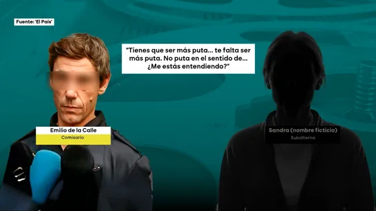 Palabras del comisario Emilio de la Calle hacia una subordinada. Palabras del comisario Emilio de la Calle hacia una subordinada.